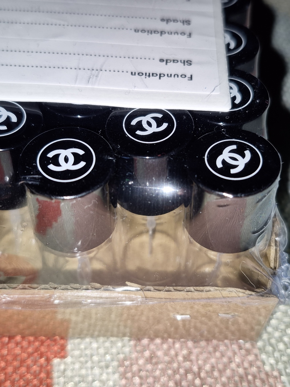 CHANEL Black & Silver Refillable Foundation Vial Set